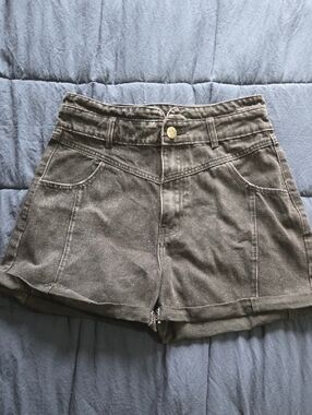 Flying Angel High-Waist Black Denim Women's Shorts